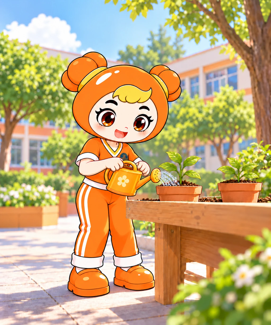 3年级女生劳维度2阶：独立给幼苗适量浇水