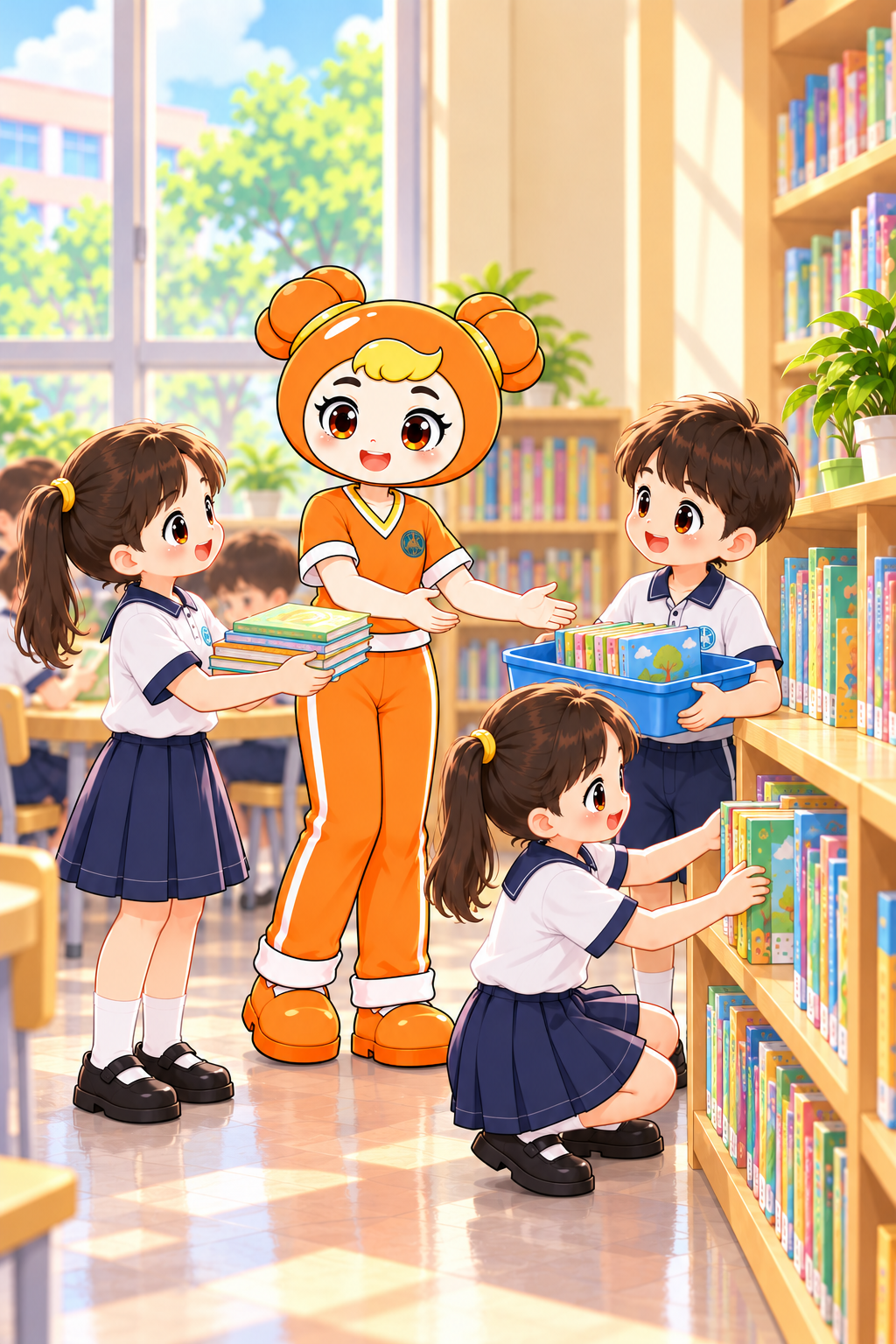 4年级女生德维度5阶：带动同伴轮流服务图书角